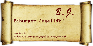 Biburger Jagelló névjegykártya